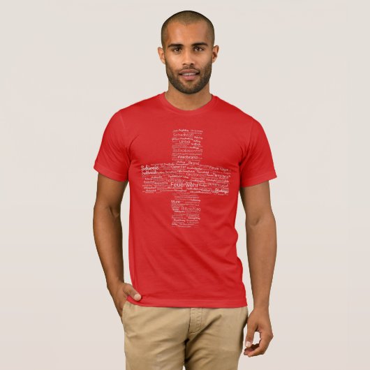 Feuerwehr Schweiz - Wortwolke Design T-shirt (Voorkant volledig)