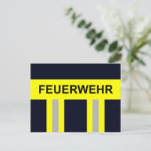 Feuerwehr Symbol Uniform Blau Briefkaart (Staand voorkant)