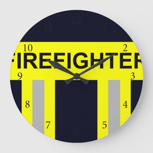 Feuerwehr Symbol Uniform Blau Große Wanduhr Grote Klok (Voorkant)
