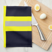 Feuerwehr Symbol Uniform Blau Theedoek (Quarter Fold)