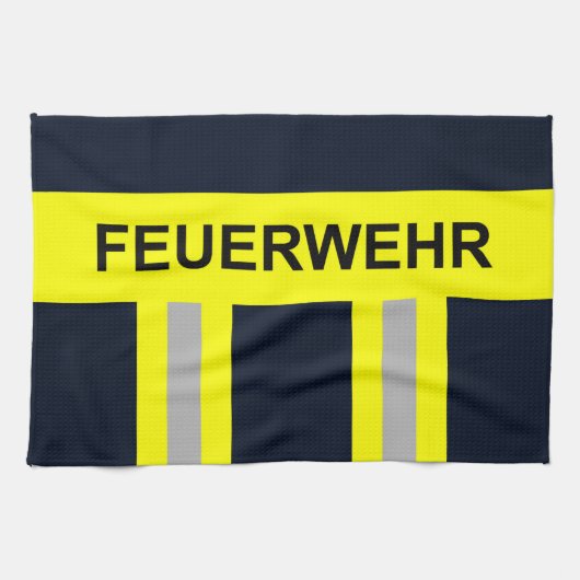 Feuerwehr Symbol Uniform Blau Theedoek (Horizontaal)