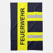 Feuerwehr Symbol Uniform Blau Theedoek (Verticaal)