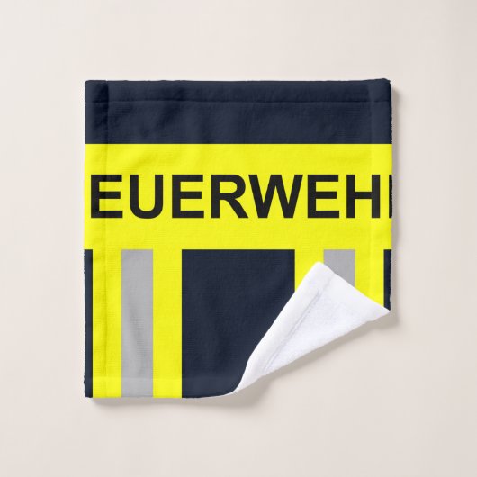 Feuerwehr Symbol Uniform Blau Washandje (Wasdoekje)