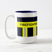 Feuerwehr Symbol Uniform Blau Zweifarbige Tasse Tweekleurige Koffiemok (Links)