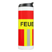 Feuerwehr Symbol Uniform Rot Thermosbeker (Gedraaid links)
