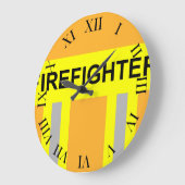 Feuerwehr Symbol Uniform Sandfarben Große Wanduhr Grote Klok (Hoek)