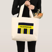 Feuerwehr Symbool Uniform Blau Grote Tote Bag (Voorkant (product))