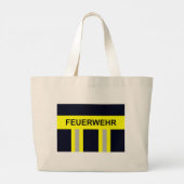Feuerwehr Symbool Uniform Blau Grote Tote Bag (Achterkant)