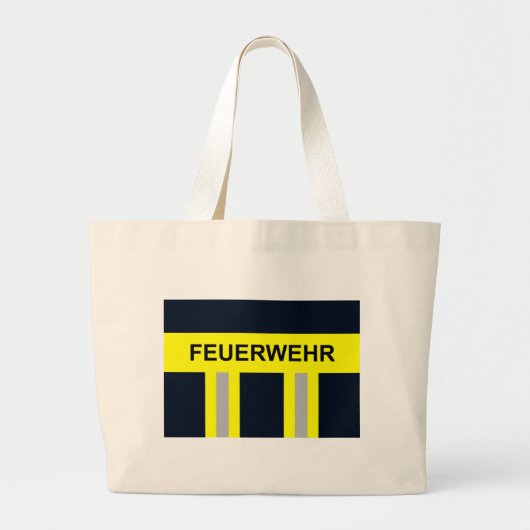 Feuerwehr Symbool Uniform Blau Grote Tote Bag (Voorkant)