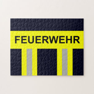 Feuerwehr Symbool Uniform Blau Legpuzzel