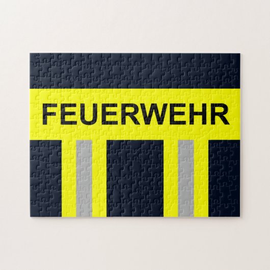 Feuerwehr Symbool Uniform Blau Legpuzzel (Horizontaal)