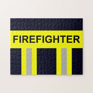 Feuerwehr Symbool Uniform Blau Puzzle Legpuzzel