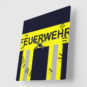 Feuerwehr Symbool Uniform Blau Vierkante Klok (Hoek)