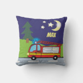Feuerwehrauto Nacht | personalisierbares Kissen Kussen (Voorkant)