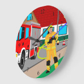 Feuerwehrmann im Feuerwehreinsatz beim löschen Gro Grote Klok (Hoek)