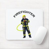 Feuerwehrmann in blauer Einsatzkleidung Mousepad Muismat (Met muis)