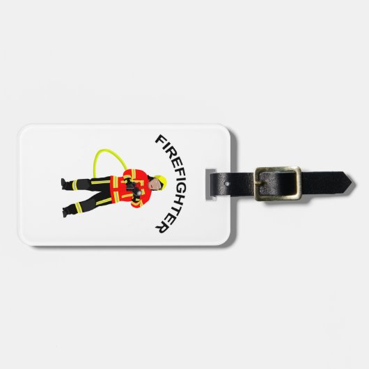 Feuerwehrmann in Einsatzkleidung Gepäckanhänger Bagagelabel (Voorkant horizontaal)