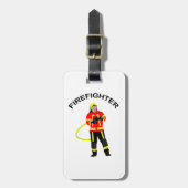 Feuerwehrmann in Einsatzkleidung Gepäckanhänger Bagagelabel (Voorkant verticaal)
