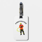 Feuerwehrmann in Einsatzkleidung Gepäckanhänger Bagagelabel (Achterkant verticaal)