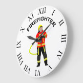 Feuerwehrmann in Einsatzkleidung Große Wanduhr Grote Klok (Hoek)