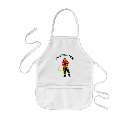 Feuerwehrmann in Einsatzkleidung Kinderschürze Kinder Schort (Voorkant)