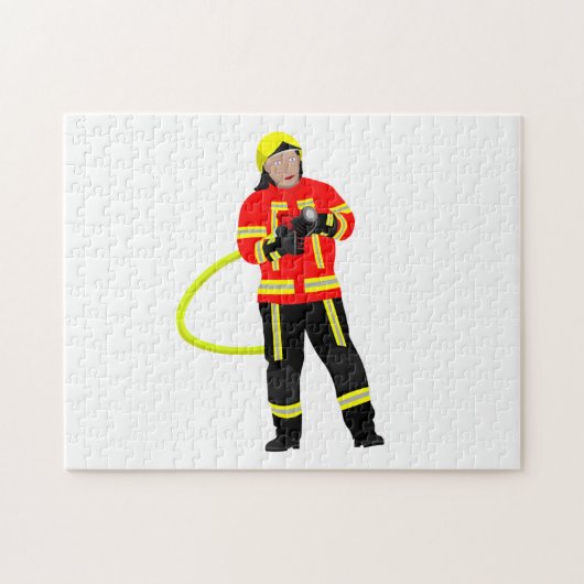 Feuerwehrmann in Einsatzkleidung Legpuzzel (Horizontaal)