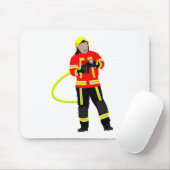 Feuerwehrmann in Einsatzkleidung Mousepad Muismat (Met muis)