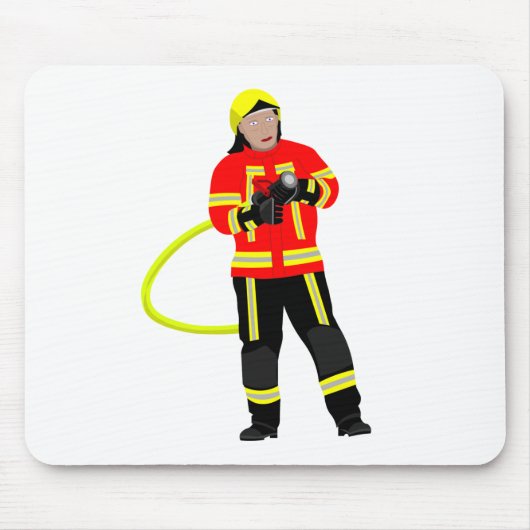 Feuerwehrmann in Einsatzkleidung Mousepad Muismat (Voorkant)