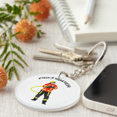 Feuerwehrmann in  Einsatzkleidung  Schlüsselanhäng Sleutelhanger (Voorkant Rechts)