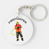 Feuerwehrmann in  Einsatzkleidung  Schlüsselanhäng Sleutelhanger (Achterkant)