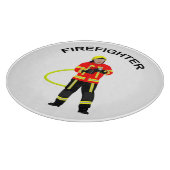 Feuerwehrmann in Einsatzkleidung Schneidebrett Snijplank (Hoek)