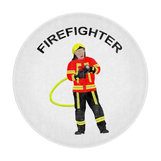 Feuerwehrmann in Einsatzkleidung Schneidebrett Snijplank (Voorkant)