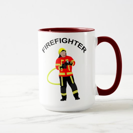 Feuerwehrmann in Einsatzkleidung Tasse Mok (Rechts)