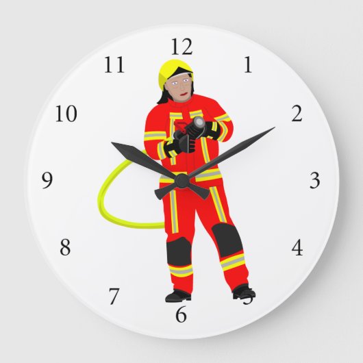 Feuerwehrmann in roter Einsatzkleidung Grote Klok (Voorkant)