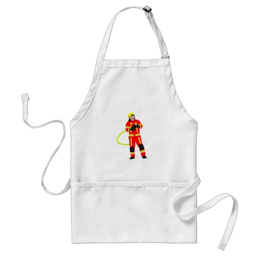 Feuerwehrmann in roter Einsatzkleidung Standaard Schort (Voorkant)