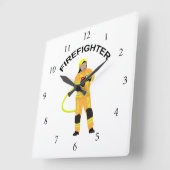 Feuerwehrmann in sandfarbener Einsatzkleidung  Qua Vierkante Klok (Hoek)