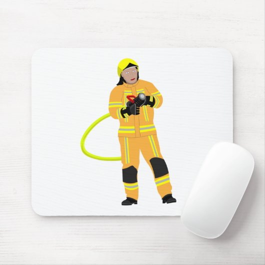 Feuerwehrmann op sandfarb Einsatzkleidung Mousepad Muismat (Met muis)