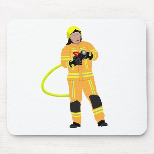 Feuerwehrmann op sandfarb Einsatzkleidung Mousepad Muismat (Voorkant)