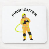 Feuerwehrmann op sandfarb Einsatzkleidung Mousepad Muismat (Voorkant)