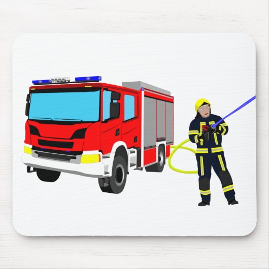 Feuerwehrmann und Löschfahrzeug Muismat (Voorkant)