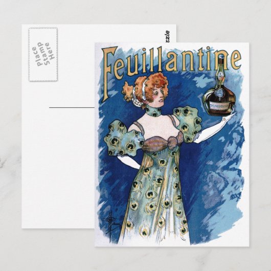 Feuillantine-likeurreclame Briefkaart (Voorkant / Achterkant)