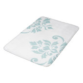 Feuille Damask Art I Duck Egg Blue op White Badmat (Gekanteld)