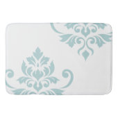 Feuille Damask Art I Duck Egg Blue op White Badmat (Voorkant)