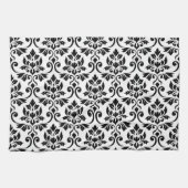Feuille Damask Big Pattern Black op White Theedoek (Horizontaal)