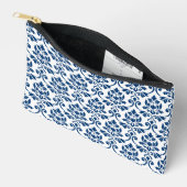 Feuille Damask Big Pattern Dark Blue op White Etui (Open)