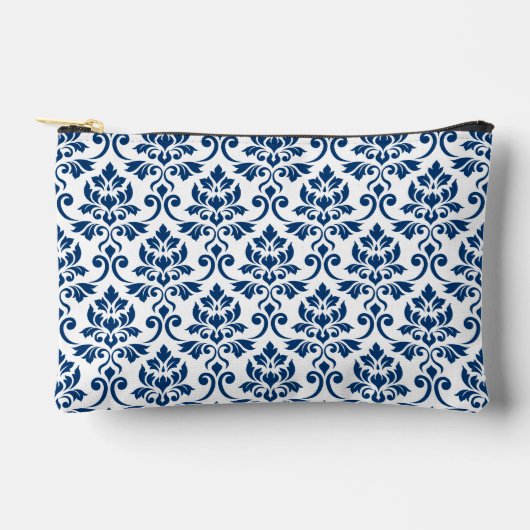 Feuille Damask Big Pattern Dark Blue op White Etui (Voorkant)