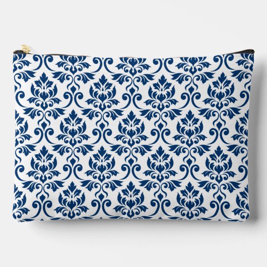 Feuille Damask Big Pattern Dark Blue op White Etui (Voorkant)