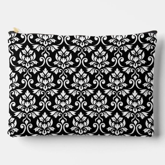 Feuille Damask Big Pattern White op Black Etui (Voorkant)