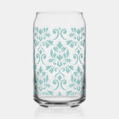 Feuille Damask Blauwgroen Grote Patroon Blikvorm Glas (Voorkant)