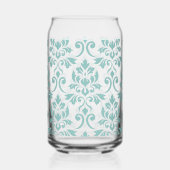 Feuille Damask Blauwgroen Grote Patroon Blikvorm Glas (Achterkant)